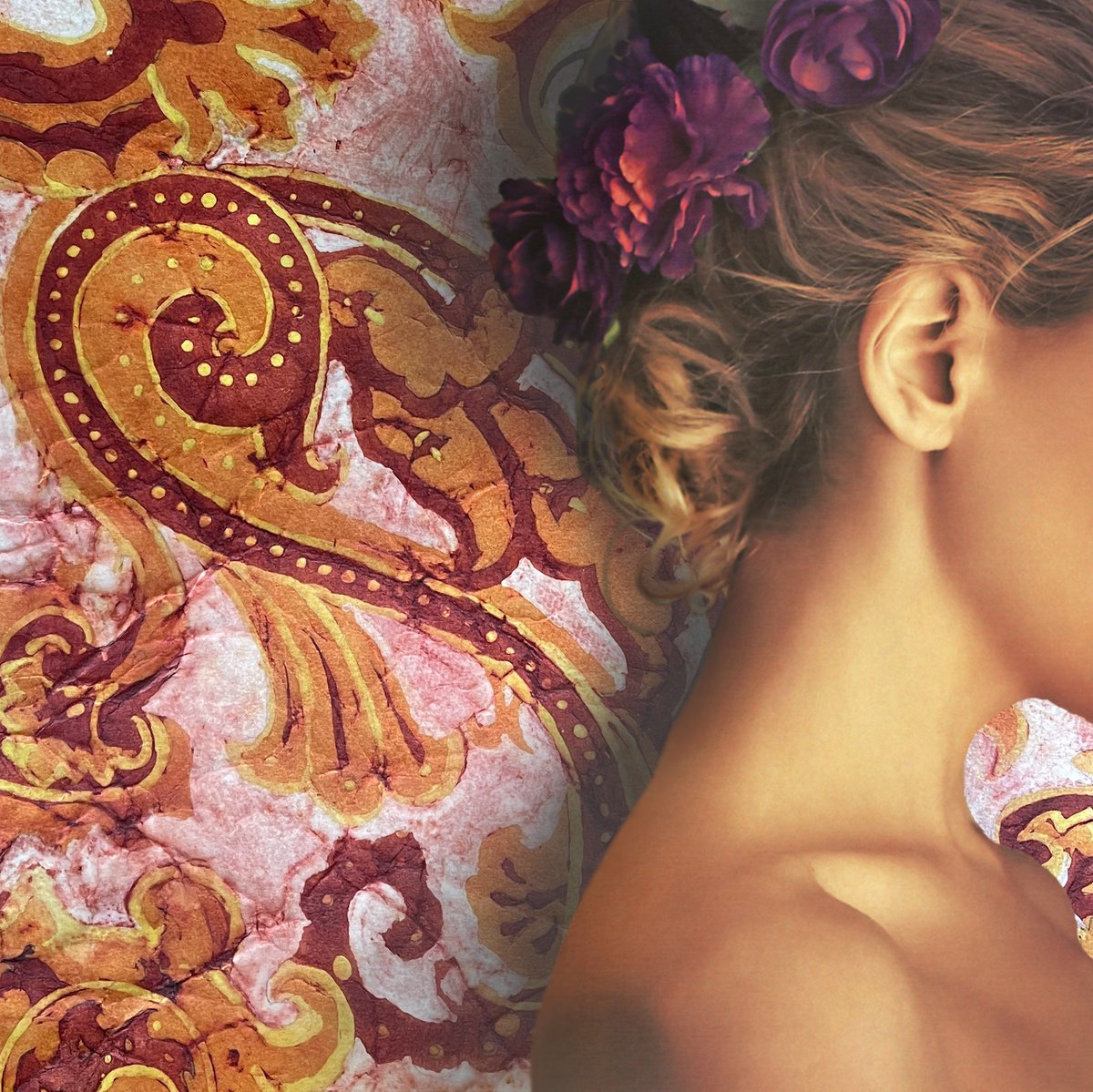 Illustrative Portrait Photograph By Steven M. Curtis, 12 X 12", Paisley Girl, Original Artwork