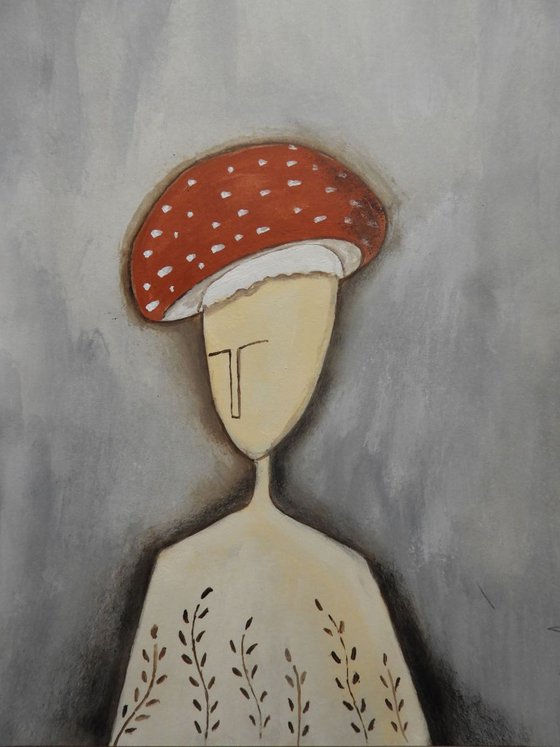 The mushroom Lady (amanita muscaria)