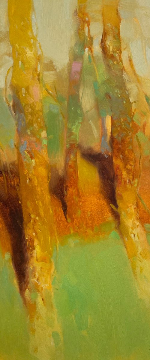 Trees in a Sunny, Original oil painting, Handmade artwork, One of a kind by Vahe Yeremyan