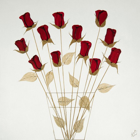 12 Red Love Roses