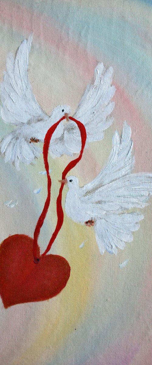 Love in Flight /  ORIGINAL PAINTING by Salana Art