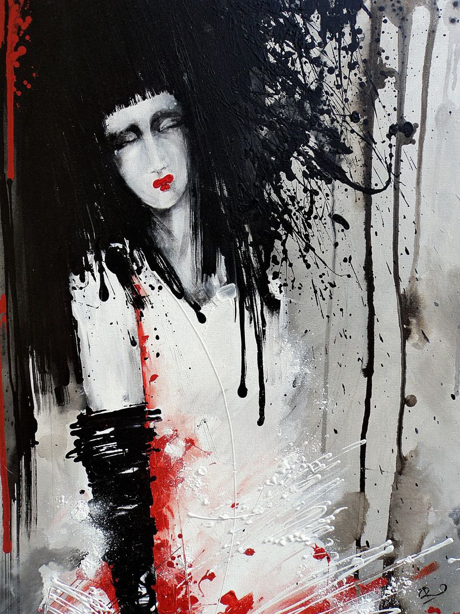 Impressionistic Portrait Acrylic Painting By Irina Rumyantseva, 28 X 39, If You Cut Me, Original Artwork