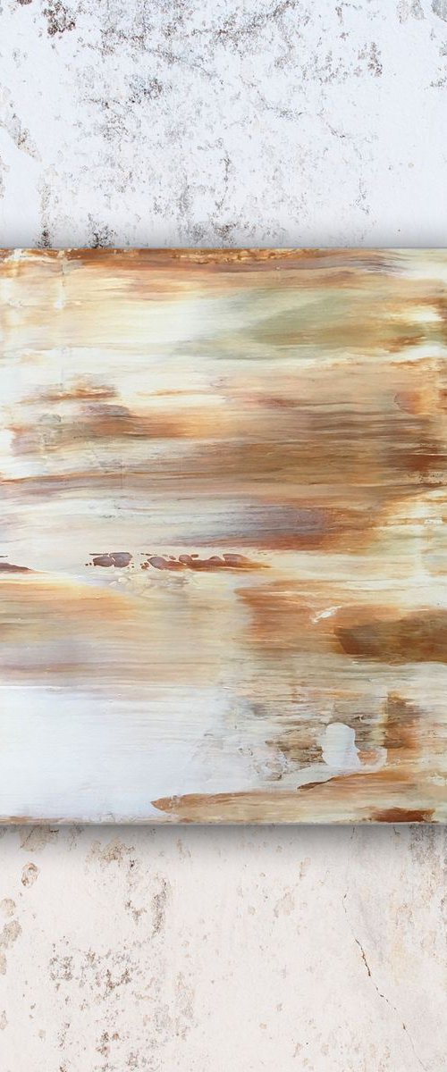 "Milk And Honey" - FREE USA SHIPPING - Original PMS Abstract Acrylic Painting On Wood Panel - 14.5" x 16" by Preston M. Smith (PMS)