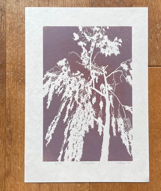 Birch Tree Linocut Print