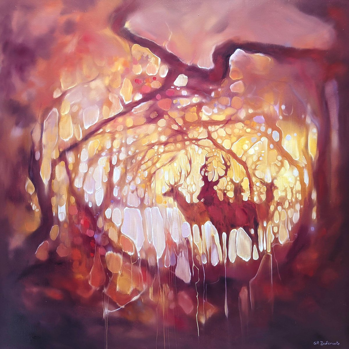 Expressive Oil Painting , The Gloaming By Gill Bustamante, 30 X 30, Artwork For Sale On Artfinder