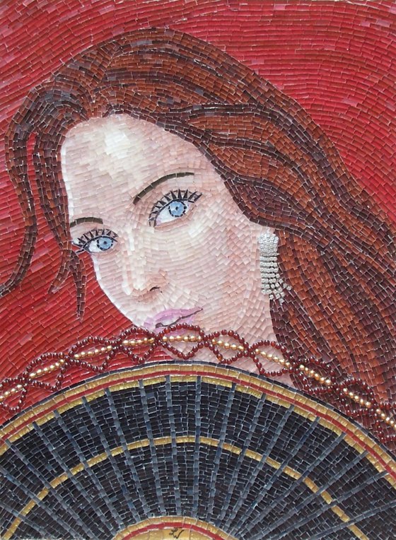 The Look -  mosaic woman portrait art