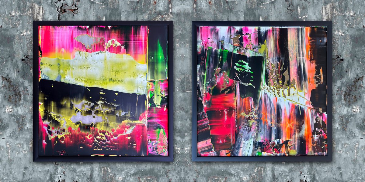 Abstract Acrylic Painting By Preston M. Smith (Pms), 52 X 26", "Changing Your Stripes", Original Artwork