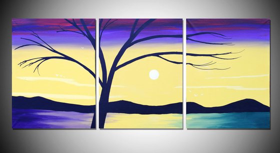 Lake of Colour triptych large wall art