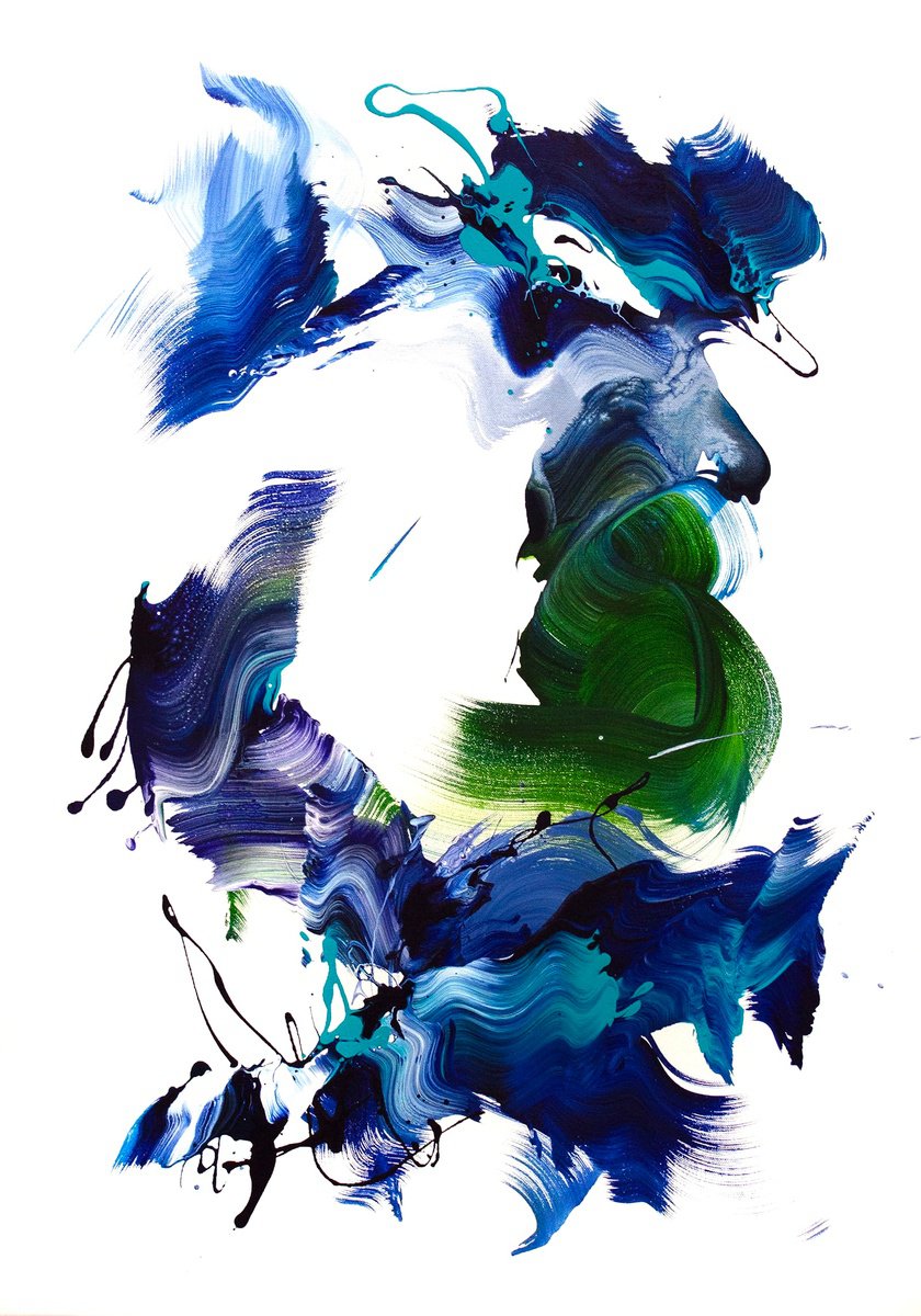 Expressive Abstract Acrylic Painting By Paresh Nrshinga Frsa, 28 X 40", Make It Happen, Original Artwork