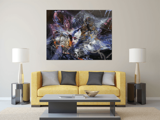 Stunning colors combination gigantic xxl abstract painting flyer by O Kloska