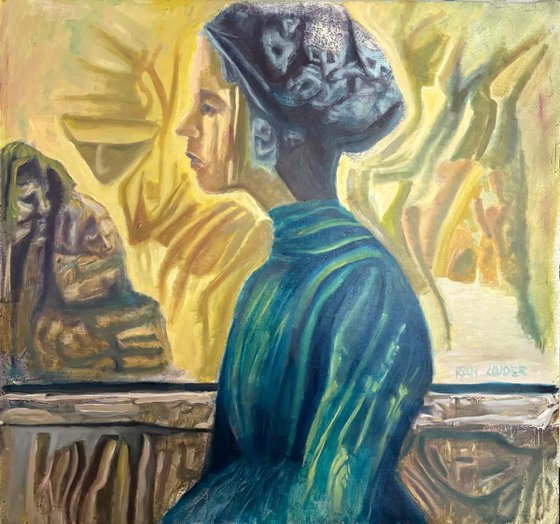 Profile of a Woman in Yellow and Blue