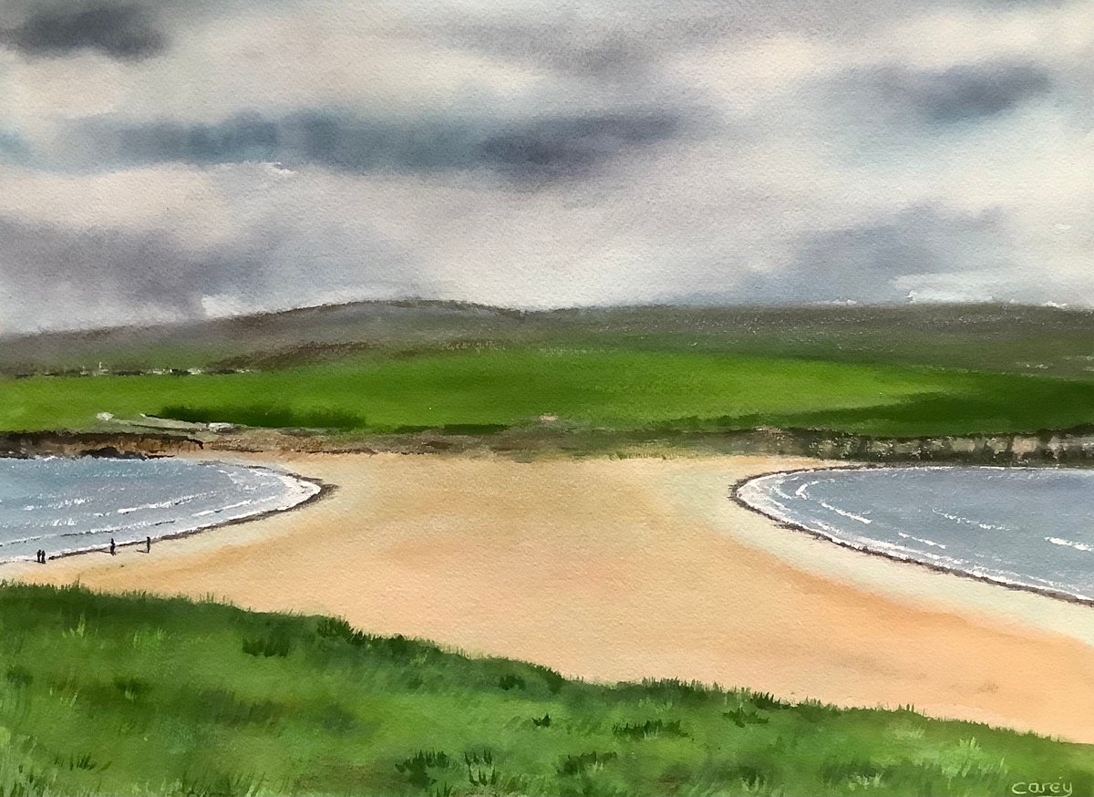 Impressionistic Landscape Watercolour By Darren Carey, 15 X 11, Shetland Isle, Original Artwork