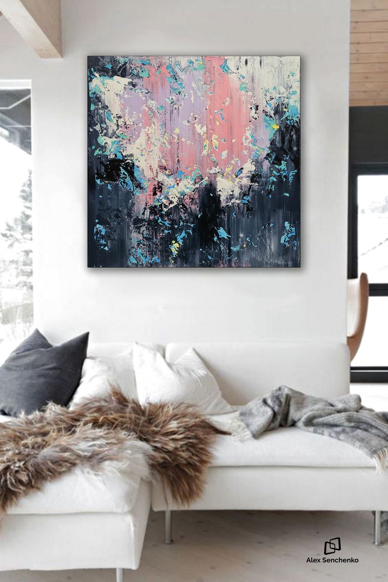 Abstract Acrylic Painting By Alex Senchenko, 39 X 39, Abstract 2301, Original Artwork