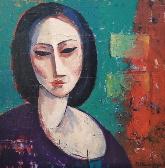 Mood (50x50cm,  oil painting, ready to hang)