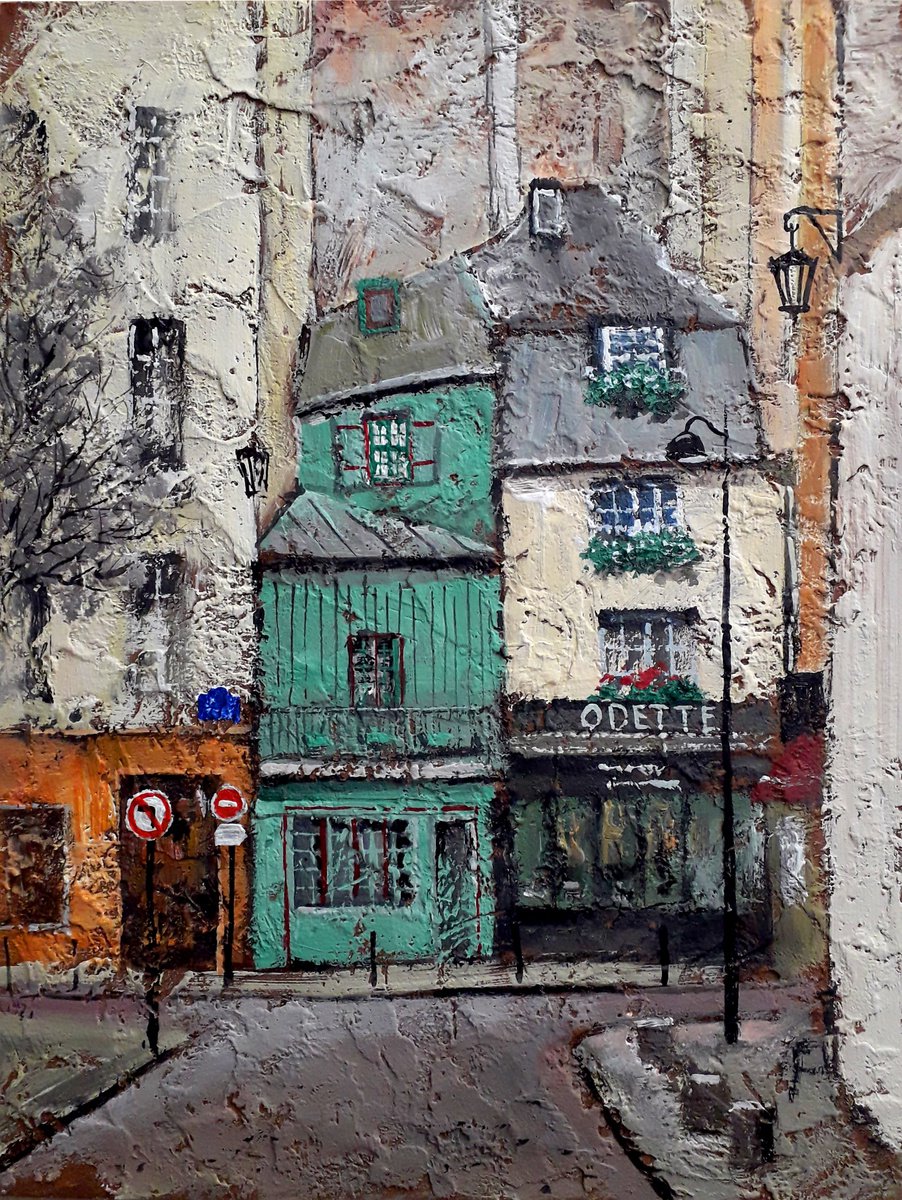 Parisian cafe painting by Alexander Zhilyaev