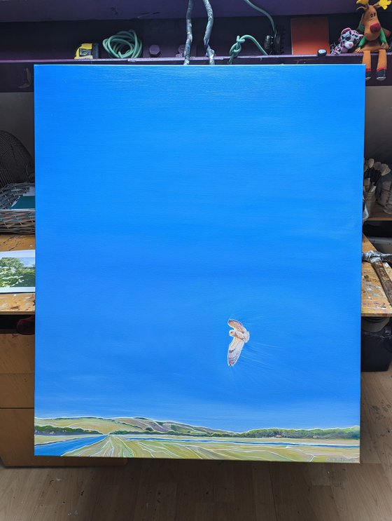 Cuckmere Haven Landscape with Owl