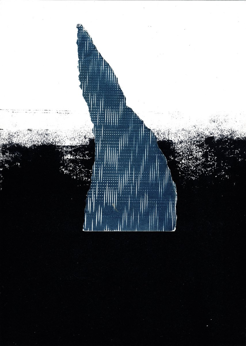 Abstract Collage By Petr Strnad, 11 X 14", Faraway 1., Original Artwork