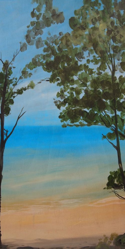 Beach Trees- 19.6 x 23.6 in by Kitty  Cooper