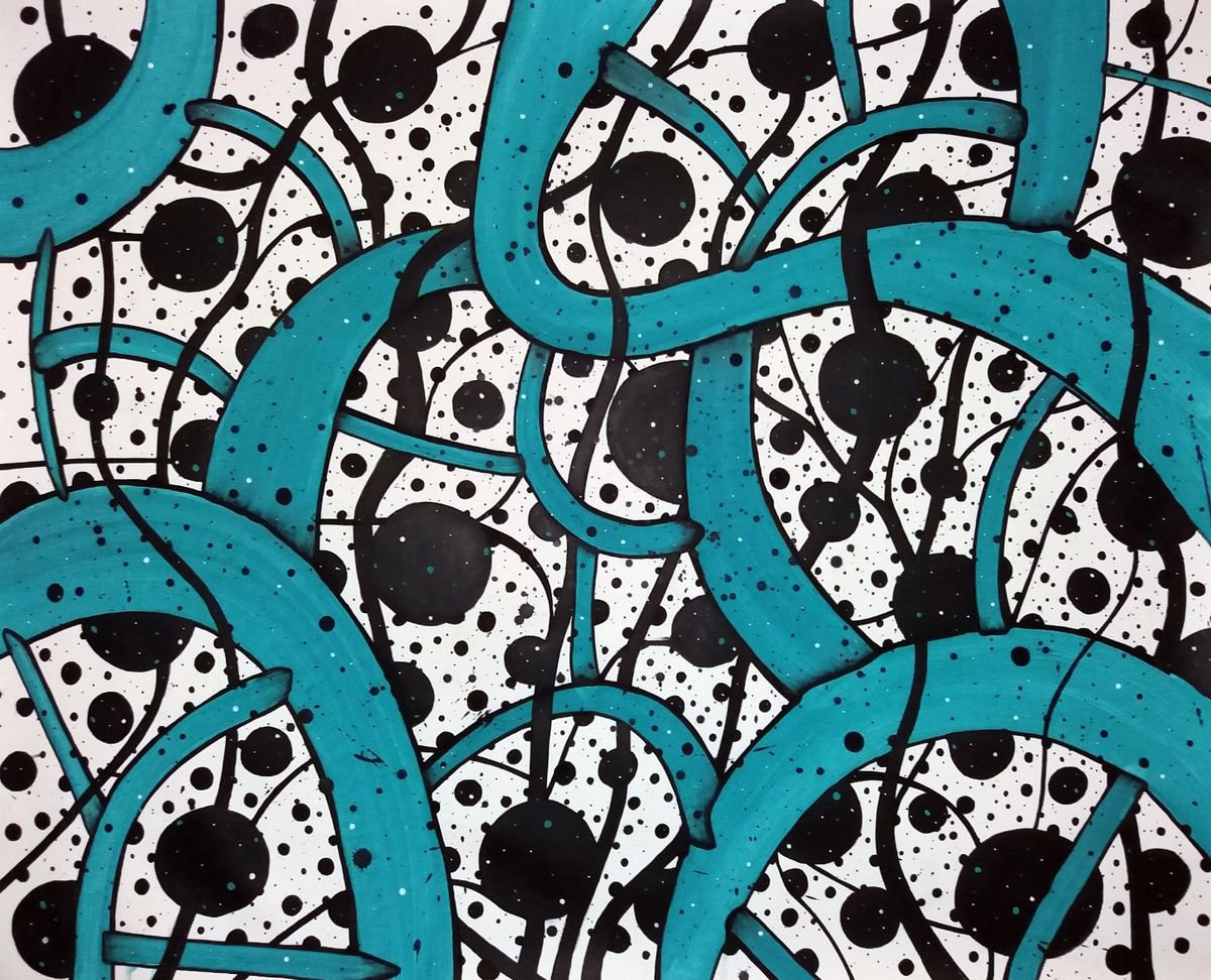 Abstract Painting By Riccardo Ticco Capparella, 47 X 38", Listen! #3, Original Artwork