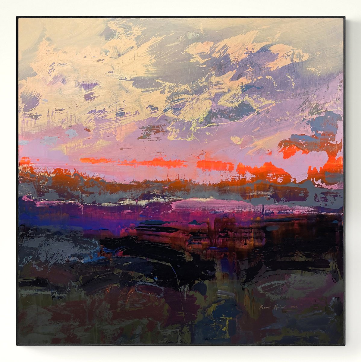 Abstract Acrylic Painting By Nazarii Medvid, 35 X 35", Depth Of Nature 385, Original Artwork