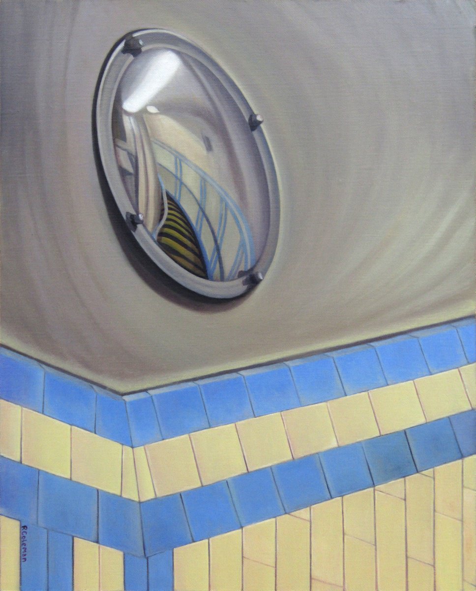 Cityscapes Oil Painting By Rebecca Coleman, 11 X 13", Reflections: Camden Town, Original Artwork