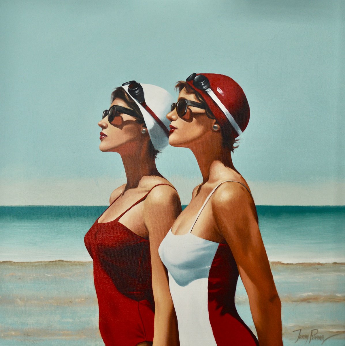 St. Tropez In Red By Johnny Popkess, 20 X 20, Artwork For Sale On Artfinder