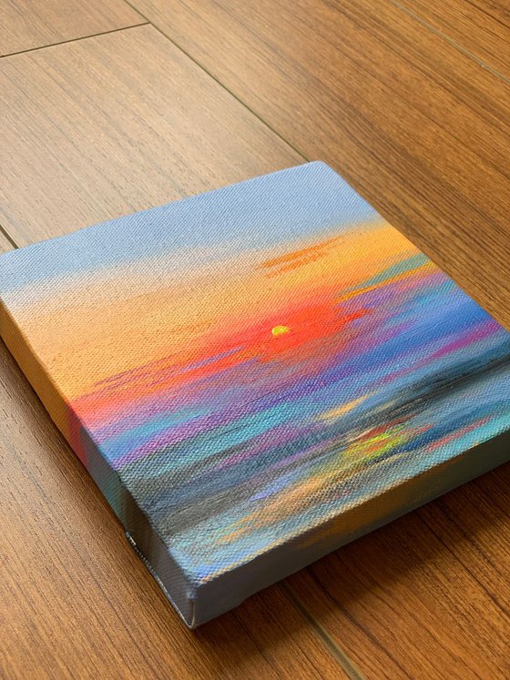 Sunset ! Small Painting!!  Ready to hang