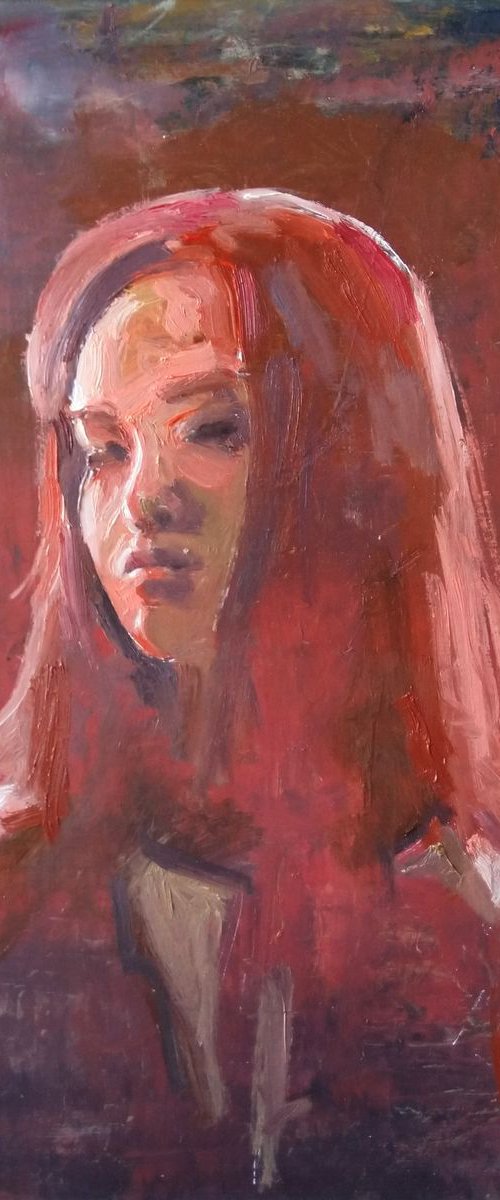 Portrait(oil painting, 27x40cm) by Kamsar Ohanyan