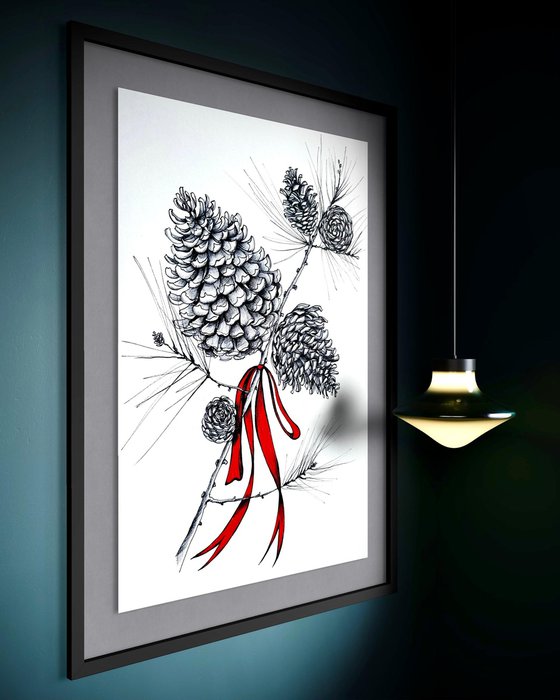 FESTIVE PINECONE BRANCH