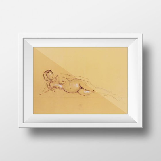 Reclining Pregnant Female Nude