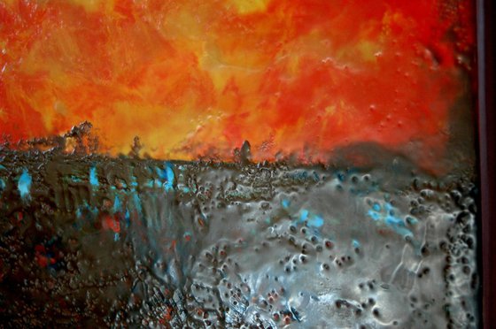 "Imaginary Sunset". Encaustic