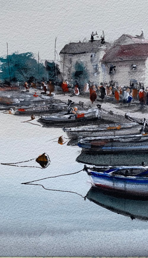 Seascape view - small village in Dalmatia by Tihomir Cirkvencic