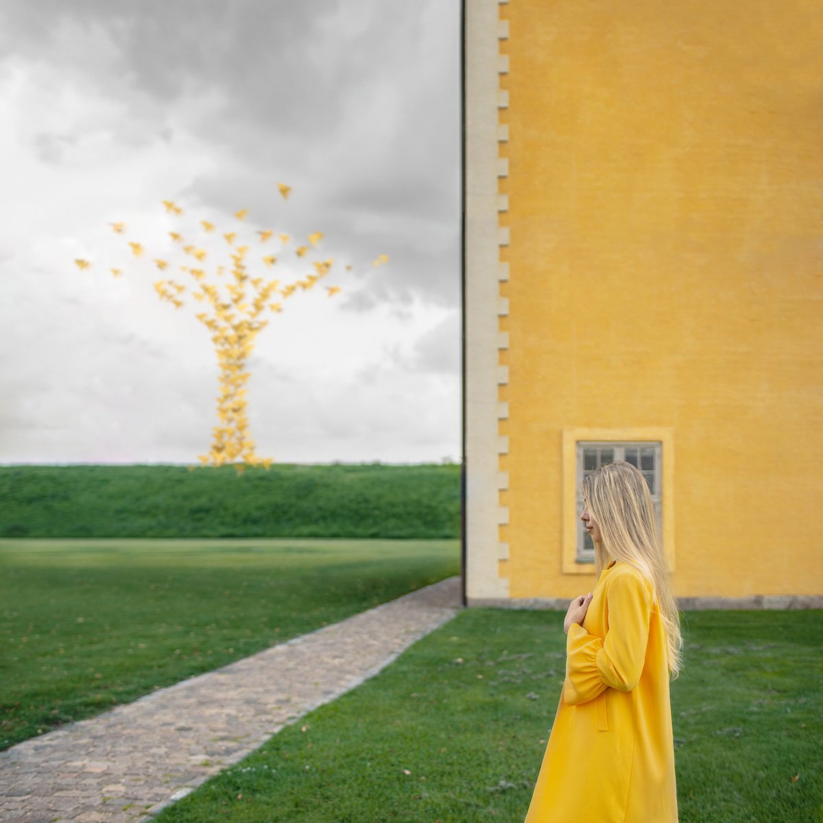 Surrealistic Portrait Photograph By Dasha Pears, 20 X 20, Leaves, Original Artwork