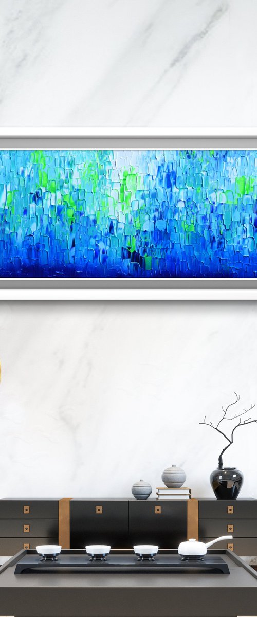 Relief Blue 32 - Large Abstract Ocean by Soos Tiberiu