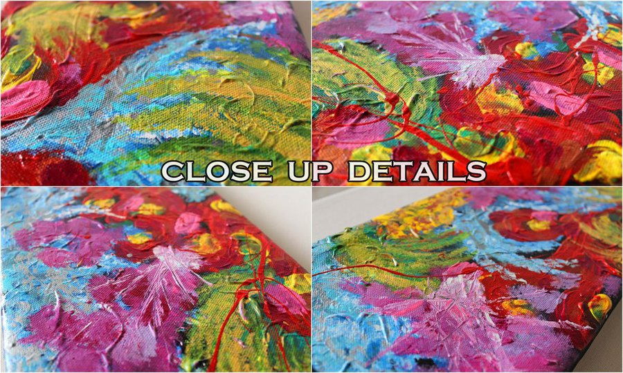 Three Part Painting, Floral Abstract Art, Modern Triptych, Original ...