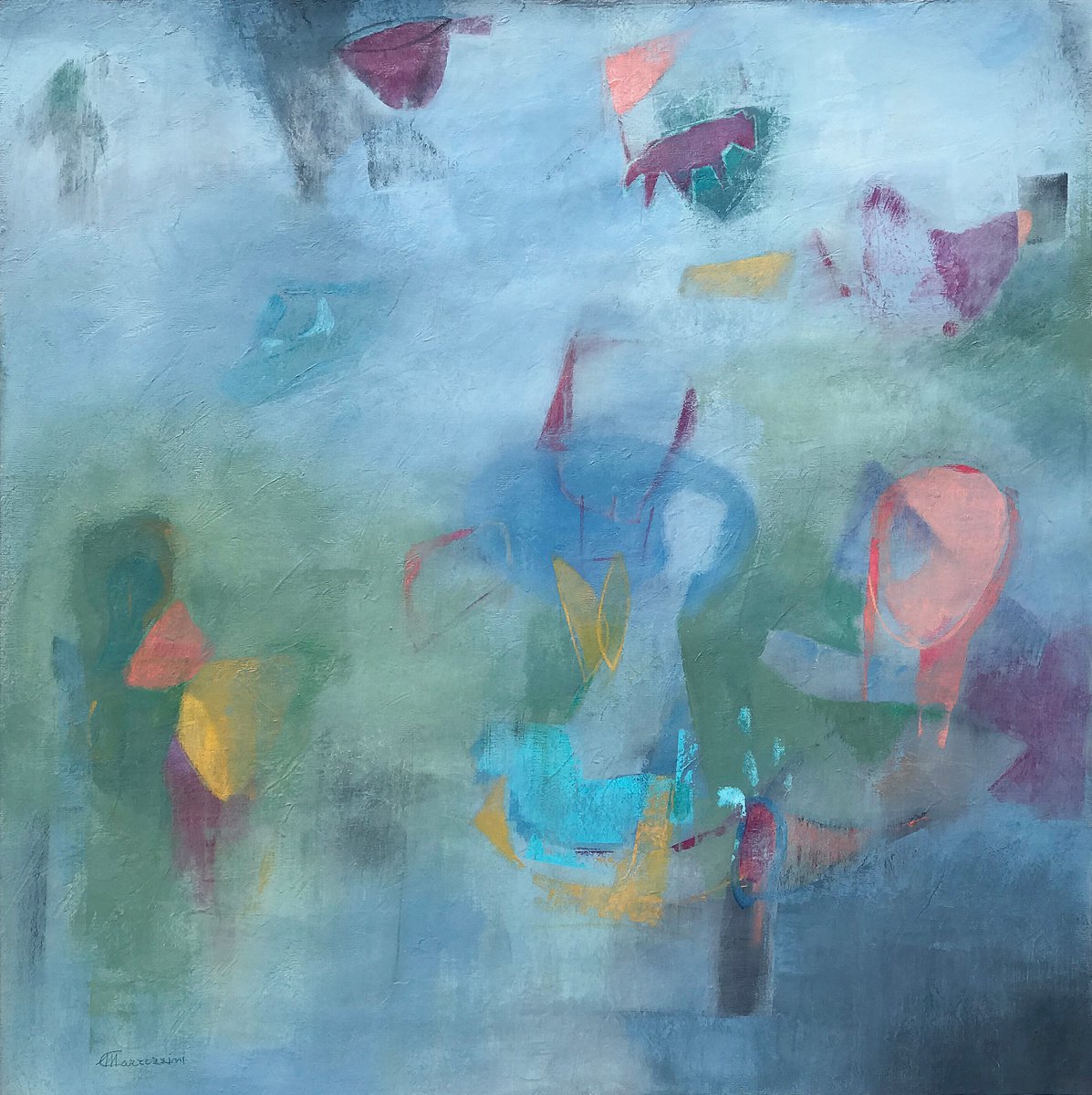 Expressive Painting , Oggetti Smarriti 5 By Marcello Carrozzini, 31 X 31, Artwork For Sale On Artfinder