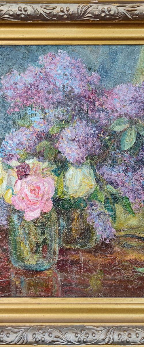 Lilac and roses by Viktor Mishurovskiy