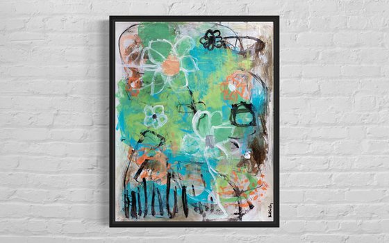 Choking Out the Weeds - energetic bold contemporary abstract art painting