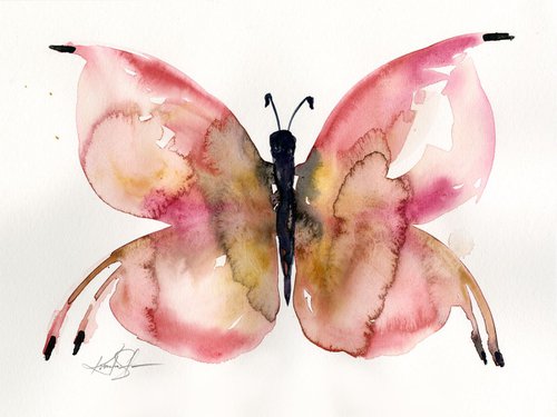Watercolor Butterfly 2 - Abstract Butterfly Watercolor Painting by Kathy Morton Stanion