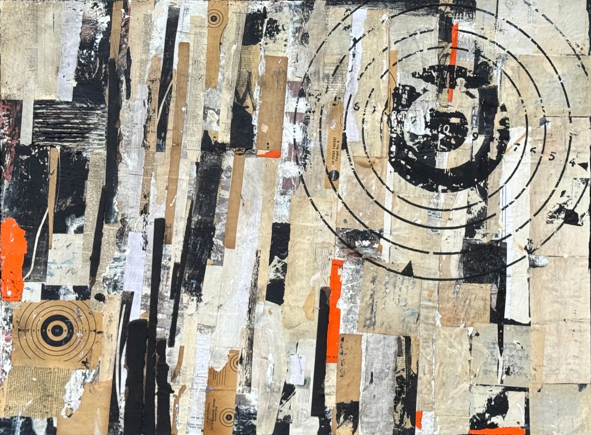 Abstract Collage By Adam Collier Noel, 40 X 30, Confluence, Original Artwork