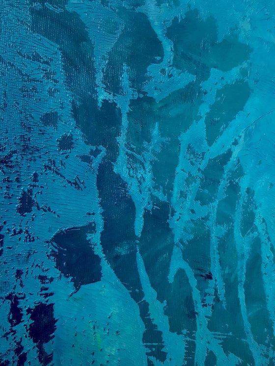 Spirit of the Lake - XL  blue abstract painting