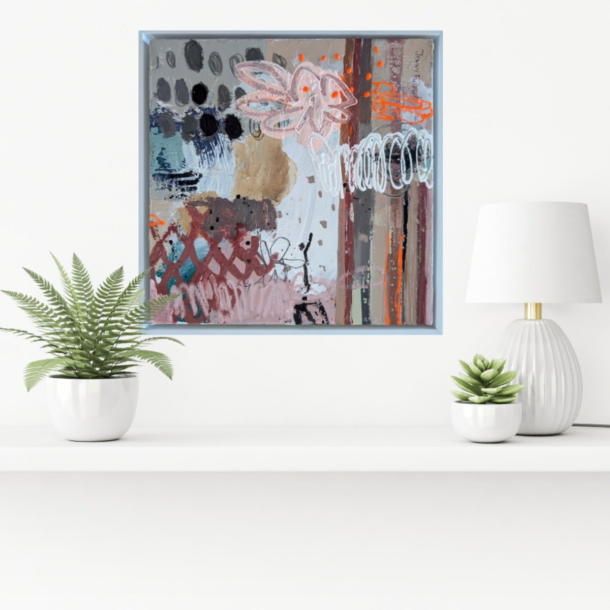 Abstract Acrylic Painting By Jenny Furman, 11 X 11, Velvet Echo, Original Artwork