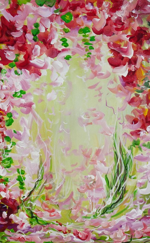 Abstract Floral Landscape. Floral Garden. Abstract Flowers. Forest. Original Painting on Canvas. Impressionism. Modern Art by Sveta Osborne