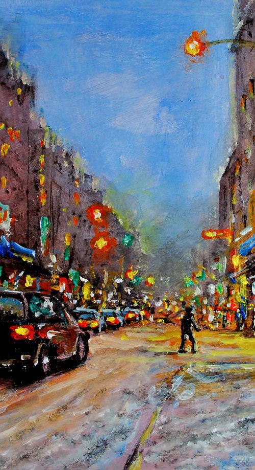 New York in snowy night by Vishalandra Dakur