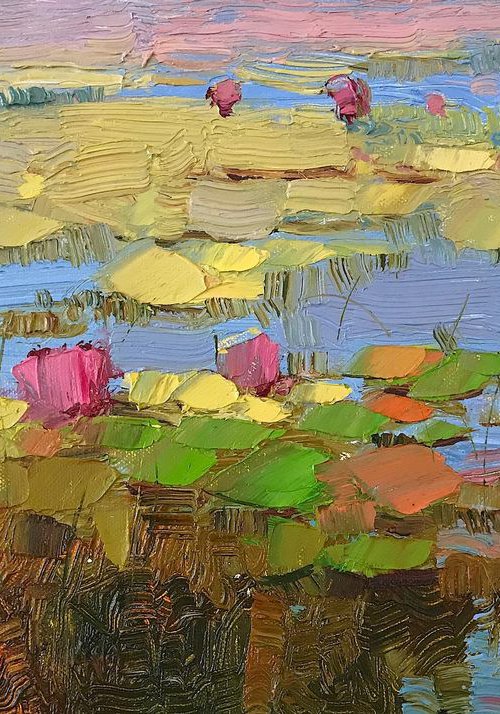 Waterlilies, Original oil Painting, Impressionism, Handmade artwork, One of a Kind by Vahe Yeremyan