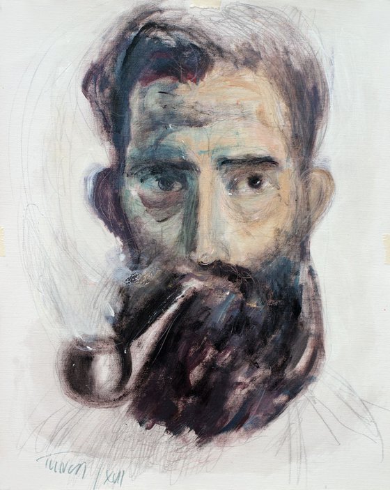 man with a pipe, study