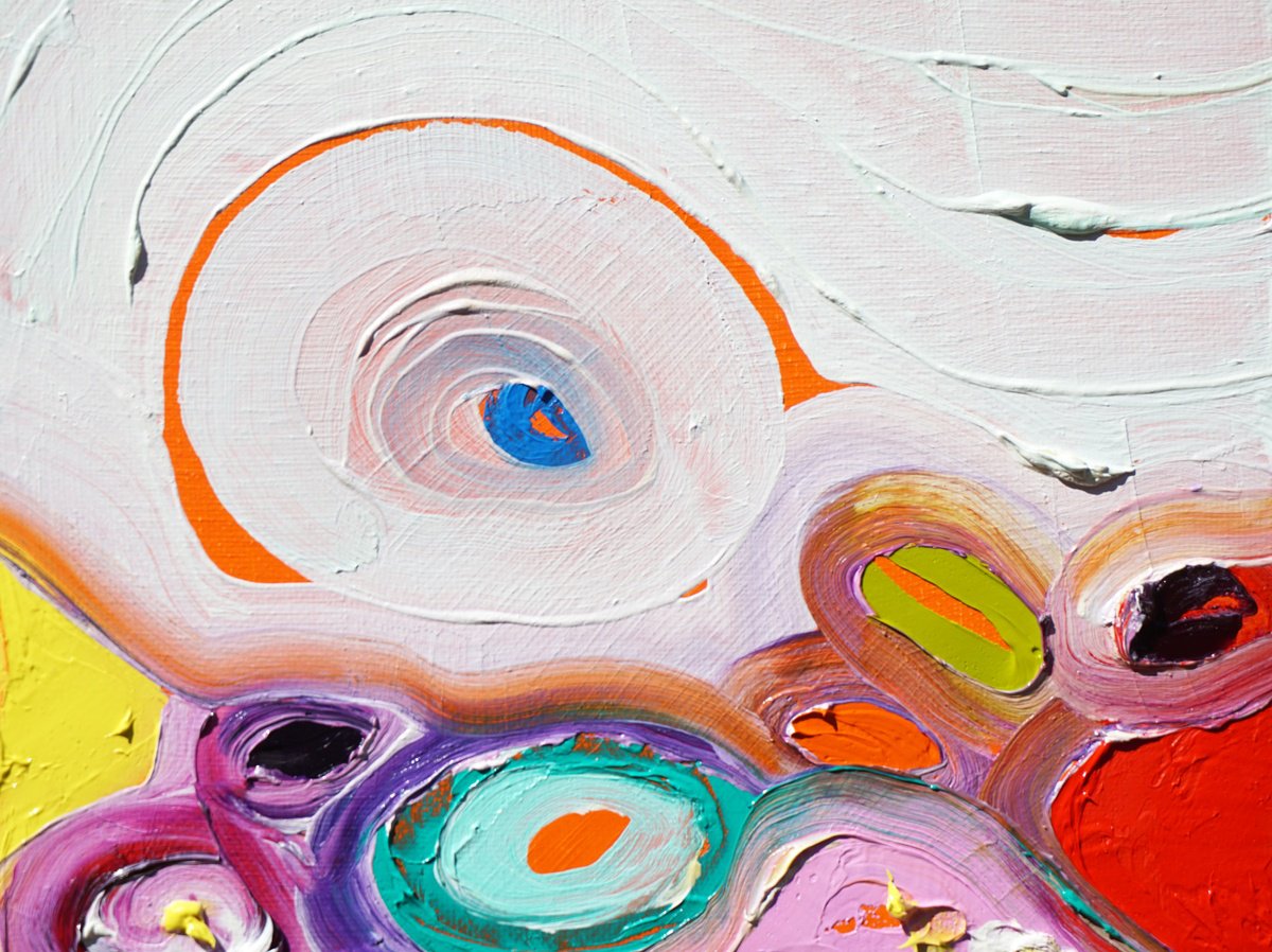 Abstract Oil Painting By Jelena B, 8 X 8, Summer 2025/1, Original Artwork