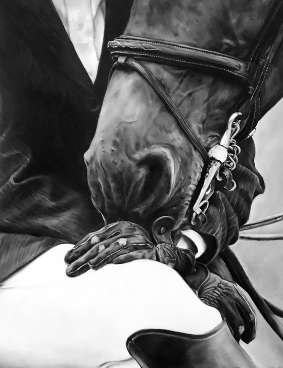 Stylish oil painting with horse 60*80 cm