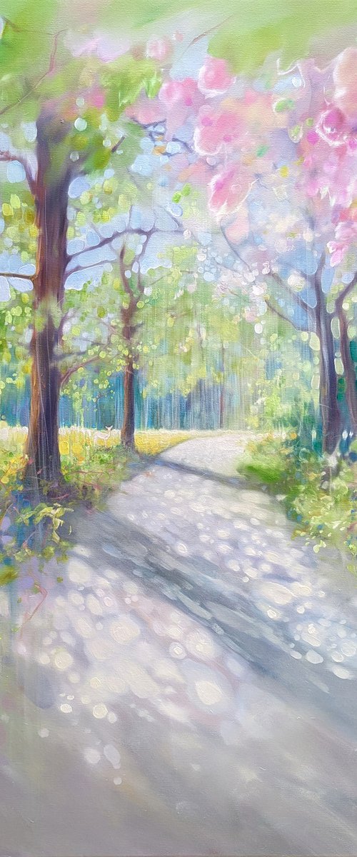 English Country Path in May by Gill Bustamante