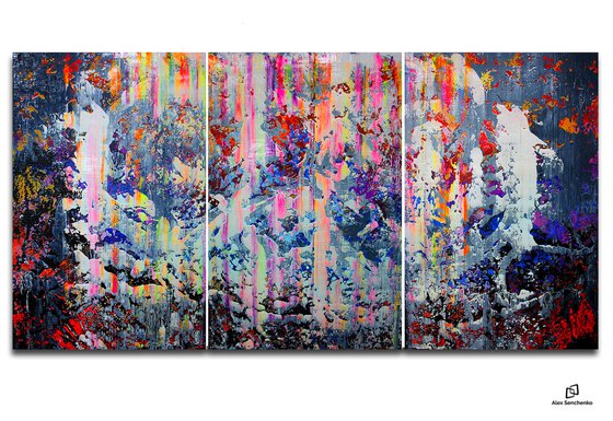 180x90cm. / Abstract triptych / Abstract 124